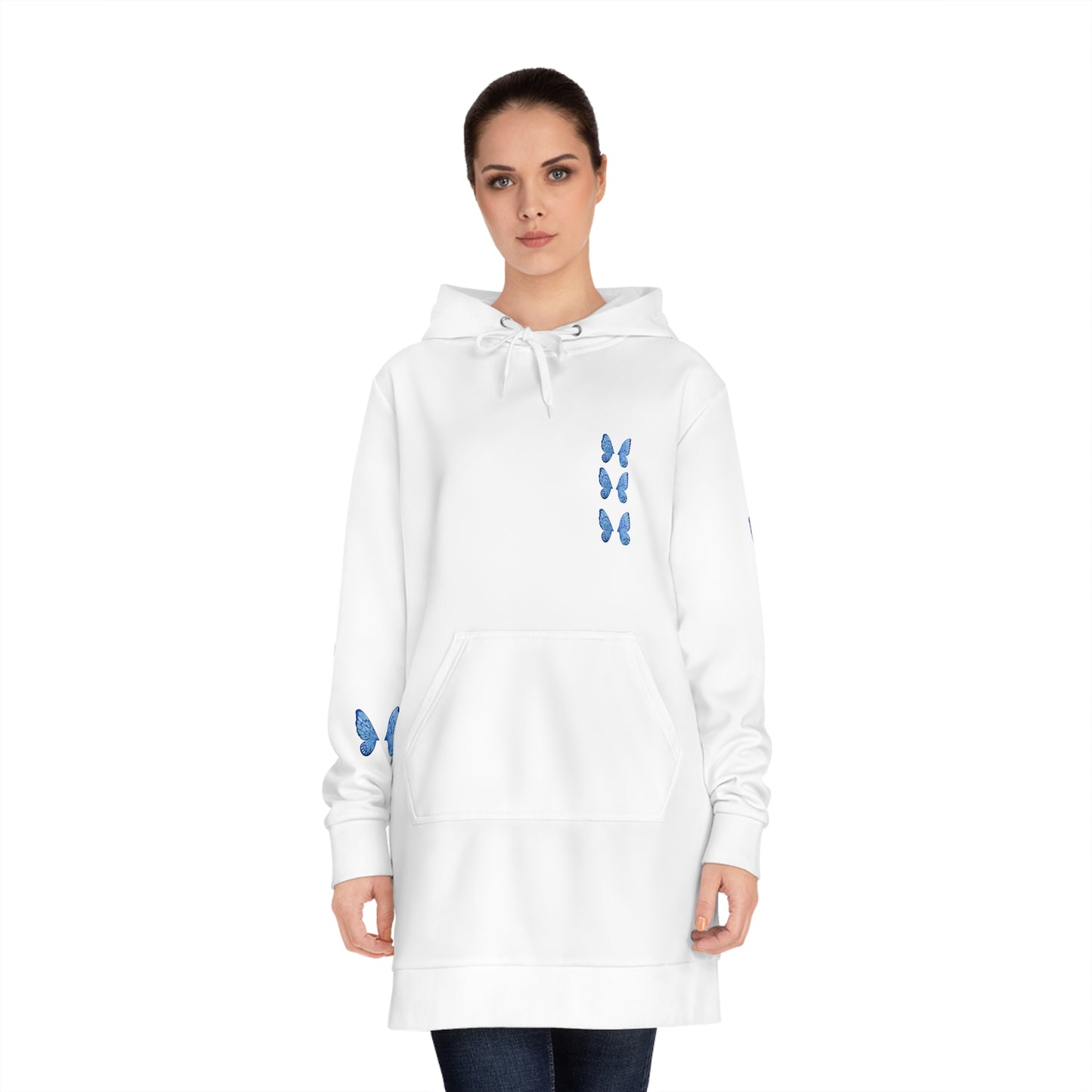 Blue Butterfly Women's Dress Hoodie